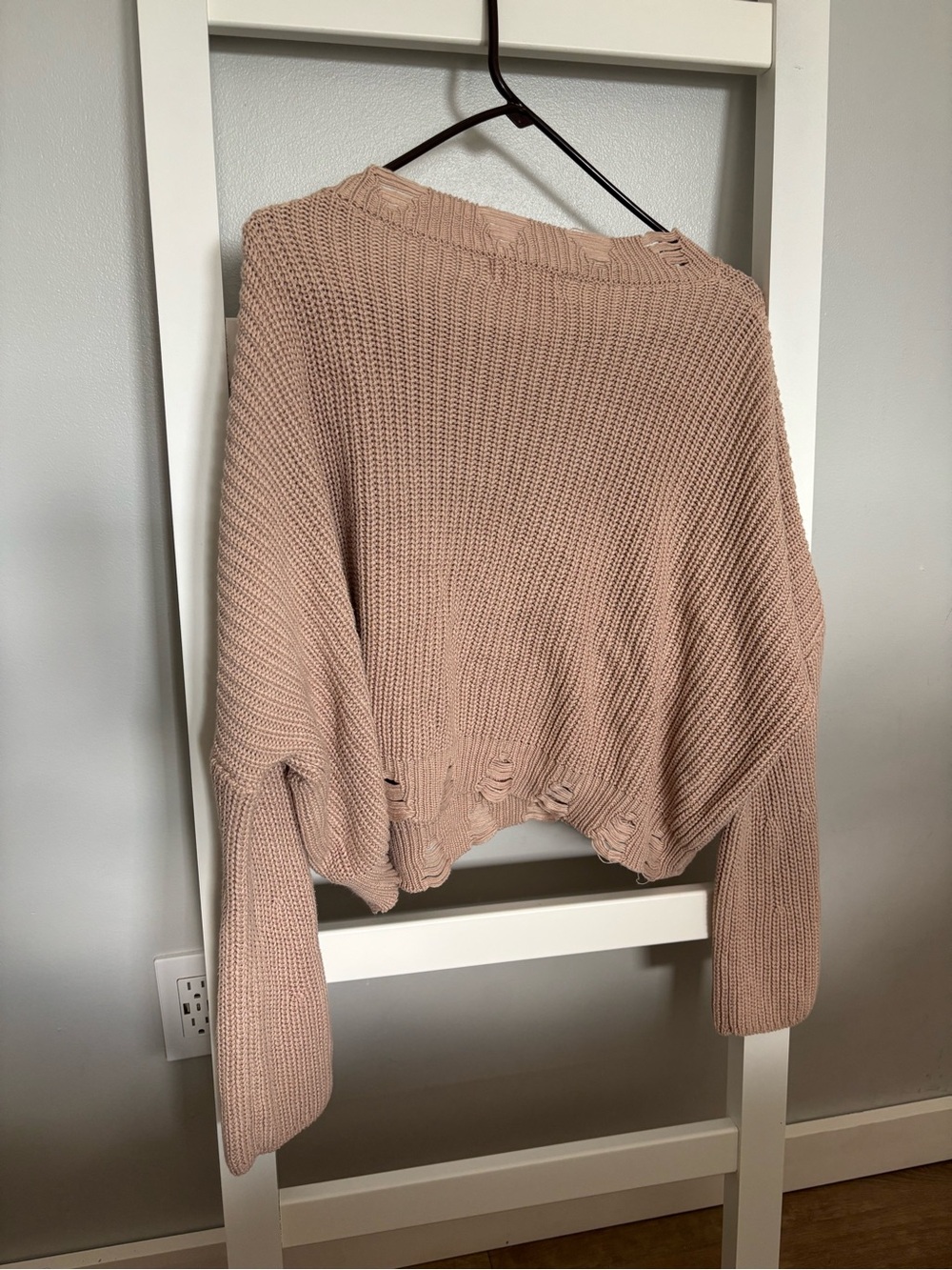 Peach Love California Off-Shoulder Cropped Knit Sweater - Blush - Picture 2 of 3